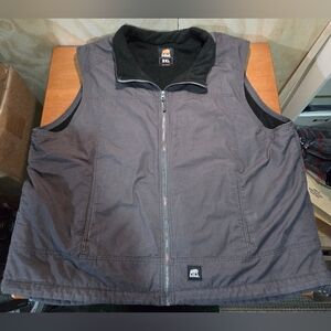 Berne Insulated Work Vest 3XL Gray Full Zip Fleece Lined Workwear